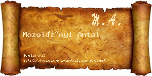 Mozolányi Antal névjegykártya